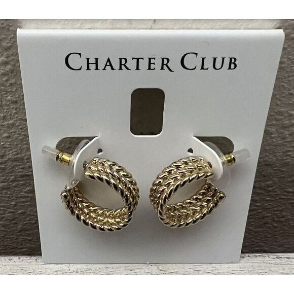 Charter Club Jewelry - Charter Club NWT Gold Twist Hoop Earrings $35+
